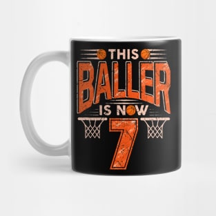 Kids This Baller Is Now 7 Yo Boys Girls Basketball 7Th Bday Mug